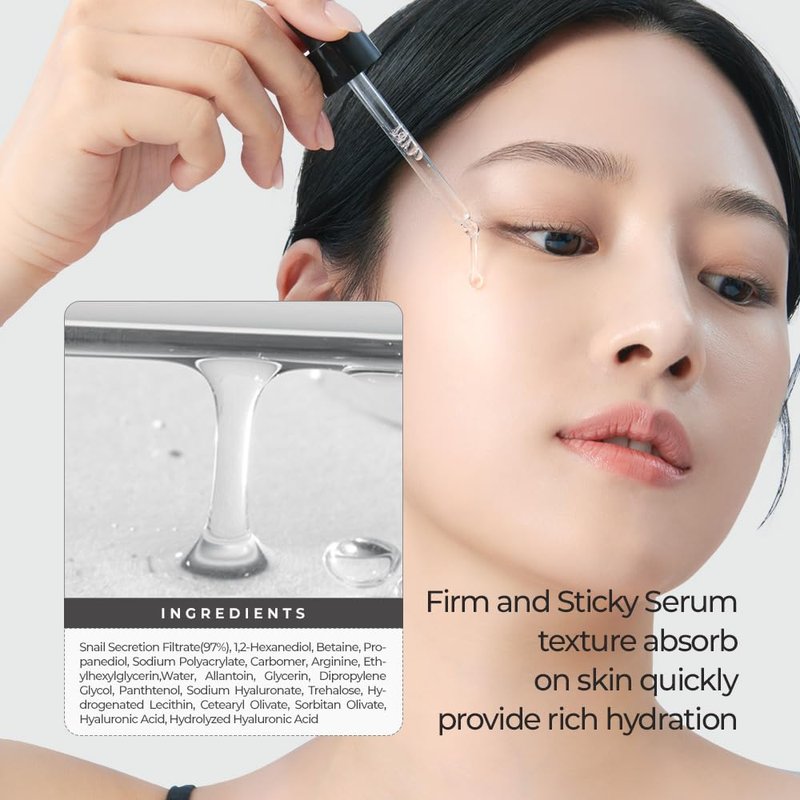 JMsolution Skin Boost Snail 97% Serum (1.01 fl.oz.) | High-Concentrated 97.4% Snail Mucin | Clinically Proven for Firmness & Elasticity | Intense Hydration & Repair | Korean Skin Care