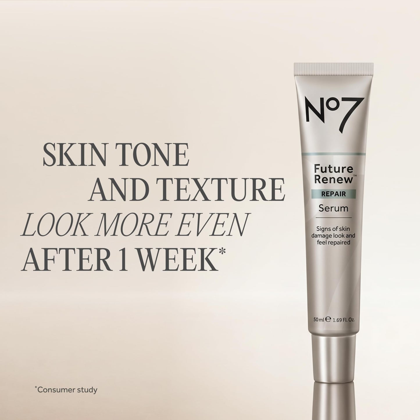 No7 Future Renew Damage Reversal Face Serum - Fast-Absorbing Peptide Serum to Help Visibly Reduce Fine Lines & Wrinkles - Enriched with Hyaluronic Acid & Niacinamide to Combat Dryness (1.69 Fl Oz)