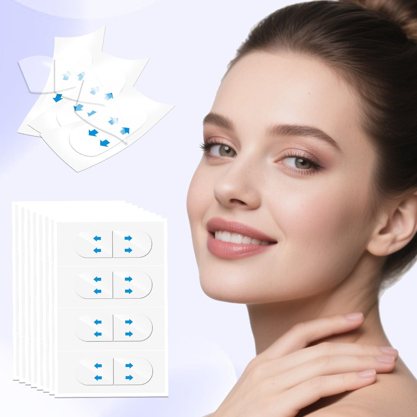 Lunafleur Instant Lift Neck Tape Before Makeup, Facelift Tape for Lifting Sagging Skin Wrinkle Lifter Tapes for Turkey Neck,Jowl, Eye, Double Chin