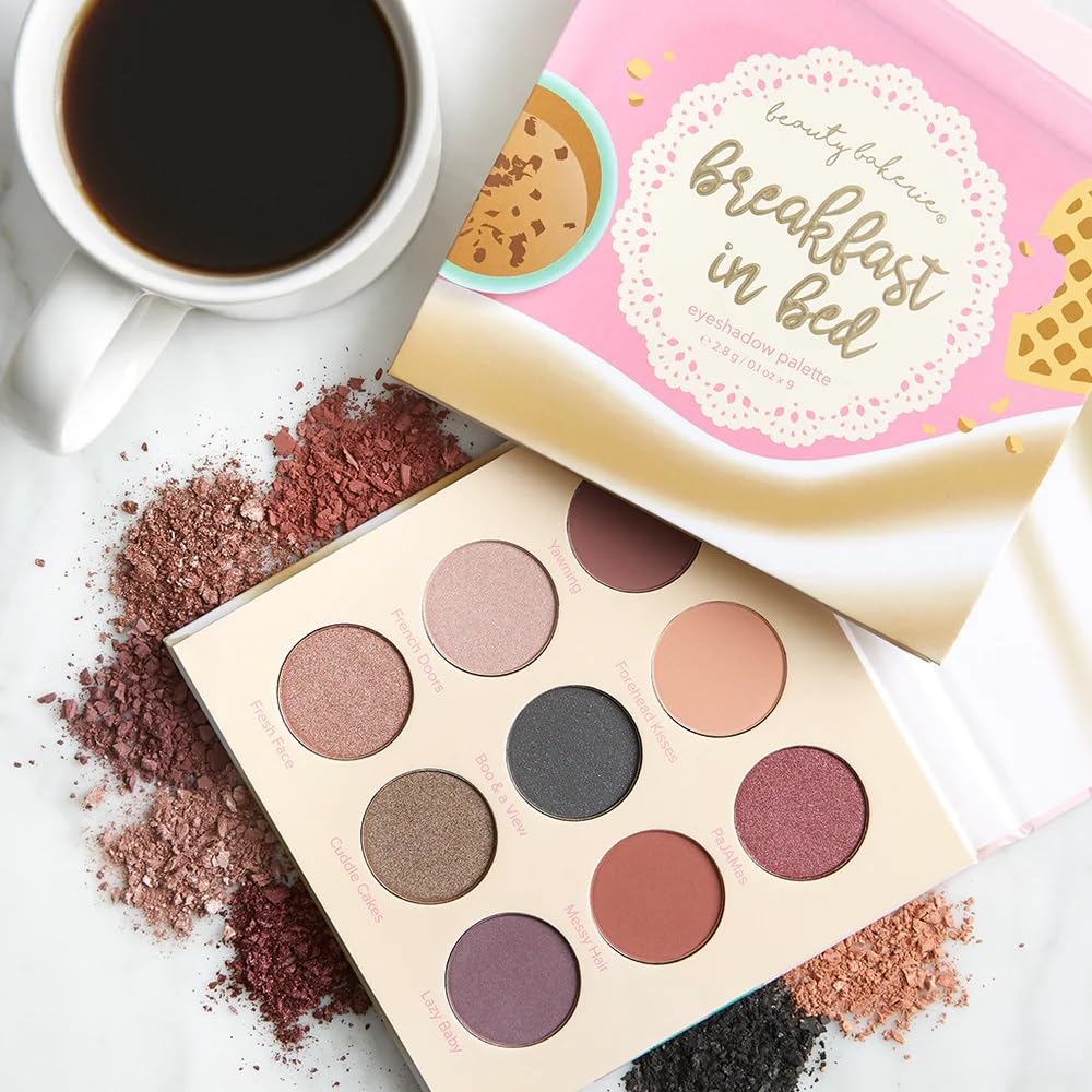 Beauty Bakerie Cosmetics Highly Pigmented Eye Shadow Makeup Palette, Sparkly/Glitter/Shimmer/Metallic/Matte Eyeshadow Look, Vegan, Cruelty-Free, Paraben-Free, 9 Shades, Hella Scoops