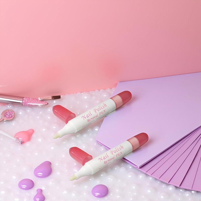 Nail Polish Corrector Pen Set - 2 Pcs with 3 Replaceable Tips | Quick Manicure Mistake Fix