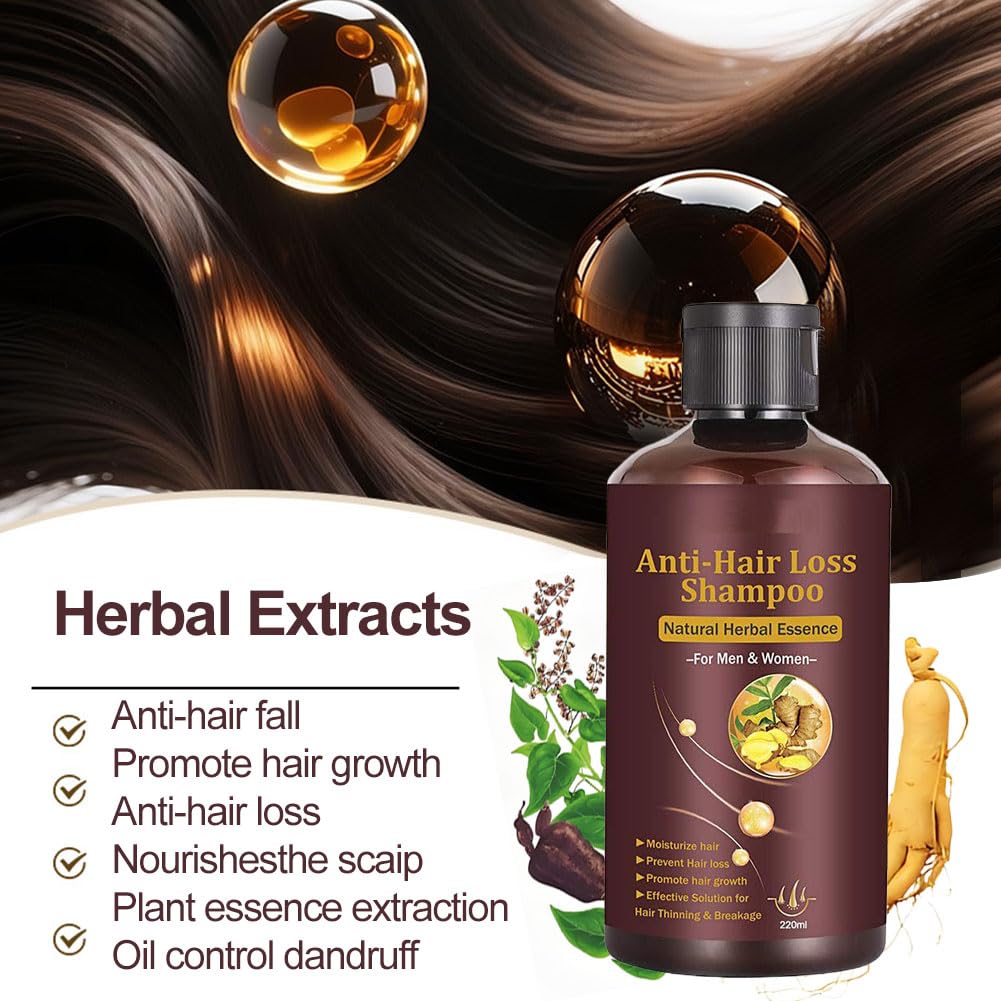 CIDBEST Hair Growth Shampoo - Anti-Thinning, Thickening Shampoo for Hair Loss & Grow Hair Fast for Men & Women, 220ML