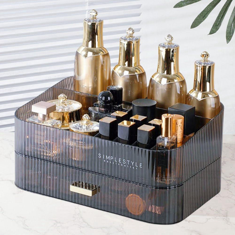 Makeup Organizer with Drawers - Stackable Skincare & Cosmetic Storage for Vanity | Bathroom & Desk Countertop