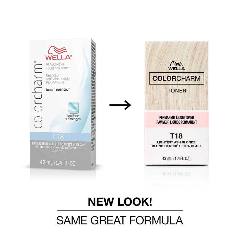 COLORCHARM Permanent Liquid Toners, Neutralize Brass, Free of Parabens, Vegan, T18 Lightest Ash Blonde, 1.4 fl oz (Pack of 3)