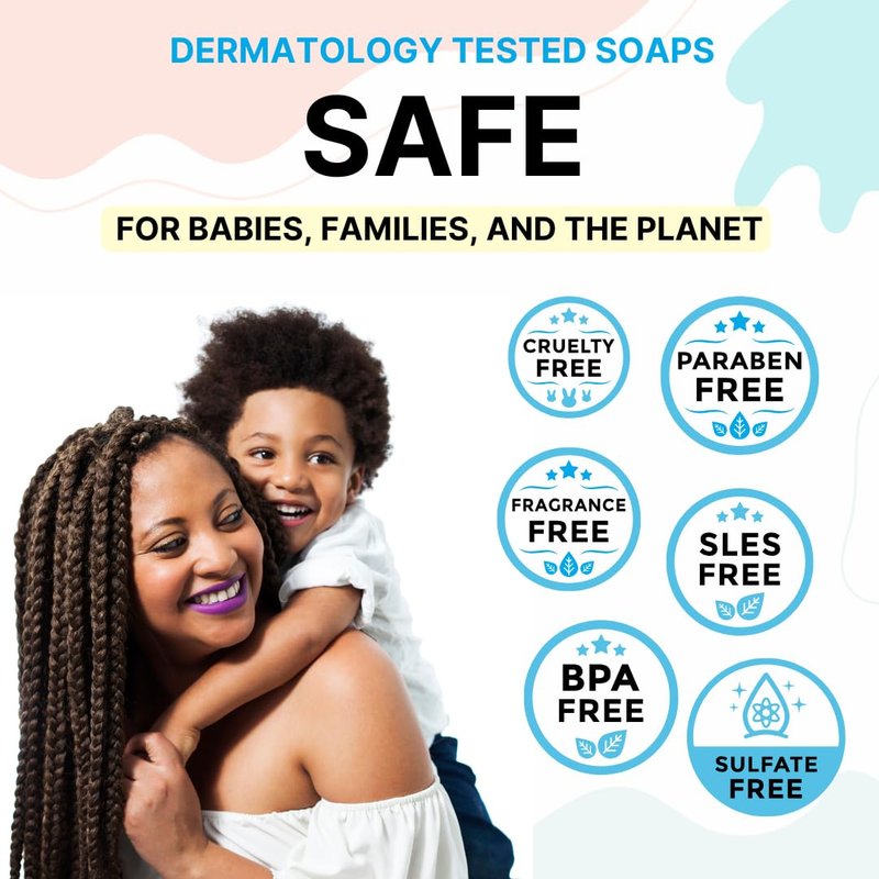 KELEBS Hypoallergenic Kids Soap Bar | Organic & Gentle Body Wash for Children | Natural Ingredients – Chamomile, 7 Bars