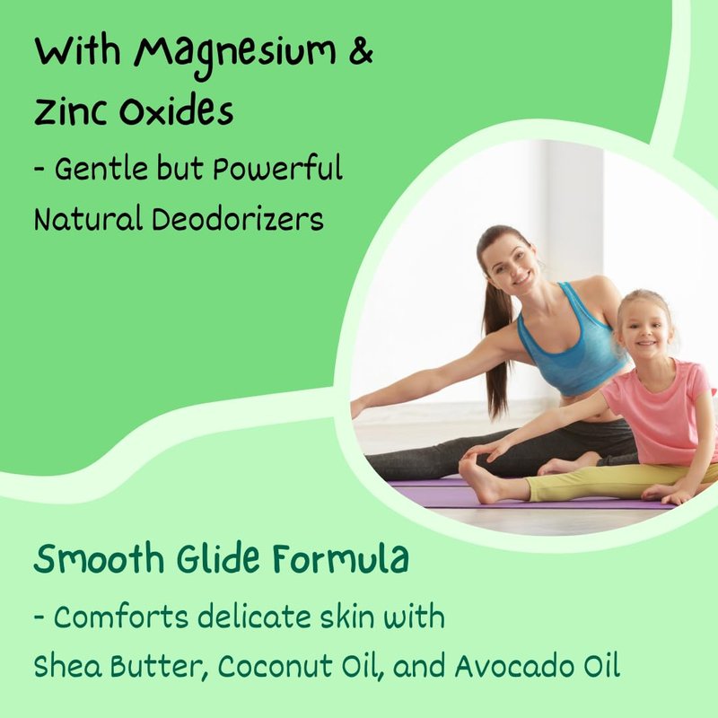 MONA Honeydew Natural Deodorant for Kids, Preteens & Teens, Aluminum Free, Gluten and Baking Soda Free, Gentle for Sensitive Skin, Vegan Kids Deodorant Stick, 2-Pack