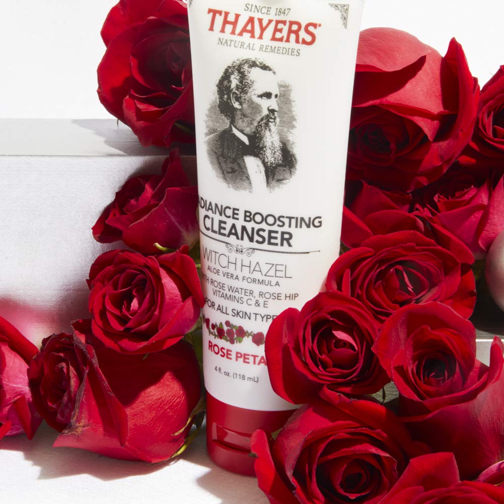 Thayers Rose Petal Cleanser - Radiance Boosting with Vitamin C & E | 4 Ounces