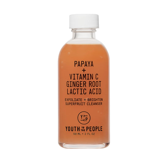 Youth To The People Superfruit Facial Cleanser Travel - Papaya + Vitamin C Exfoliating Face Wash, Cellular Skin Renewal with AHA + BHA, Evens Skin Tone & Texture for Soft + Radiant Skin - 2 fl oz
