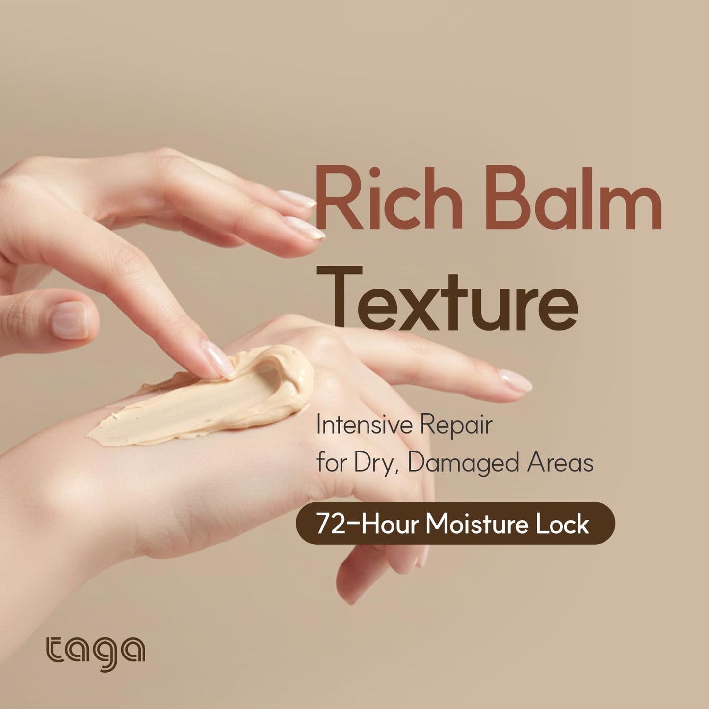 TAGA Vegan Ato Cream Balm 50 mL – Atopic & Sensitive Skin Repair Butter, Baby‑Safe, Fragrance‑Free, Paraben‑Free