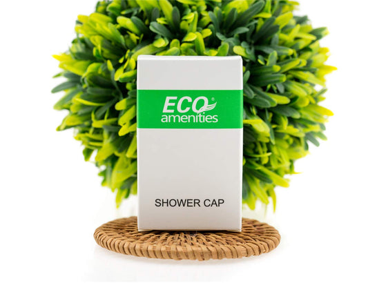 ECO amenities Plastic Shower Cap - For Hotel Guests & Travel Use - Latex-Free Hair Accessory for Women - Individually Wrapped Hospitality Supply - Large, White, Pack of 1