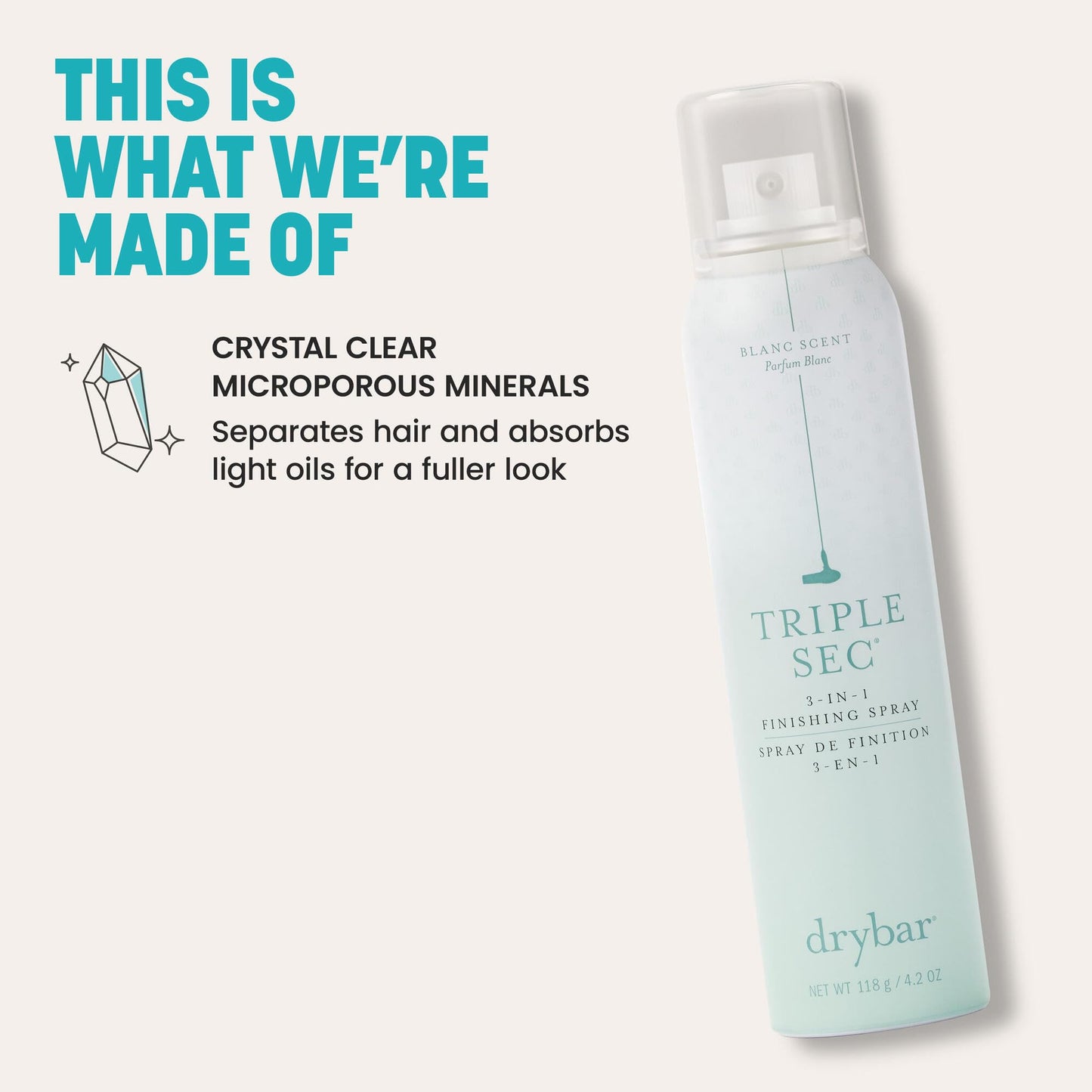 Drybar Triple Sec 3-in-1 Finishing Spray, Blanc Scent, 4.2 oz