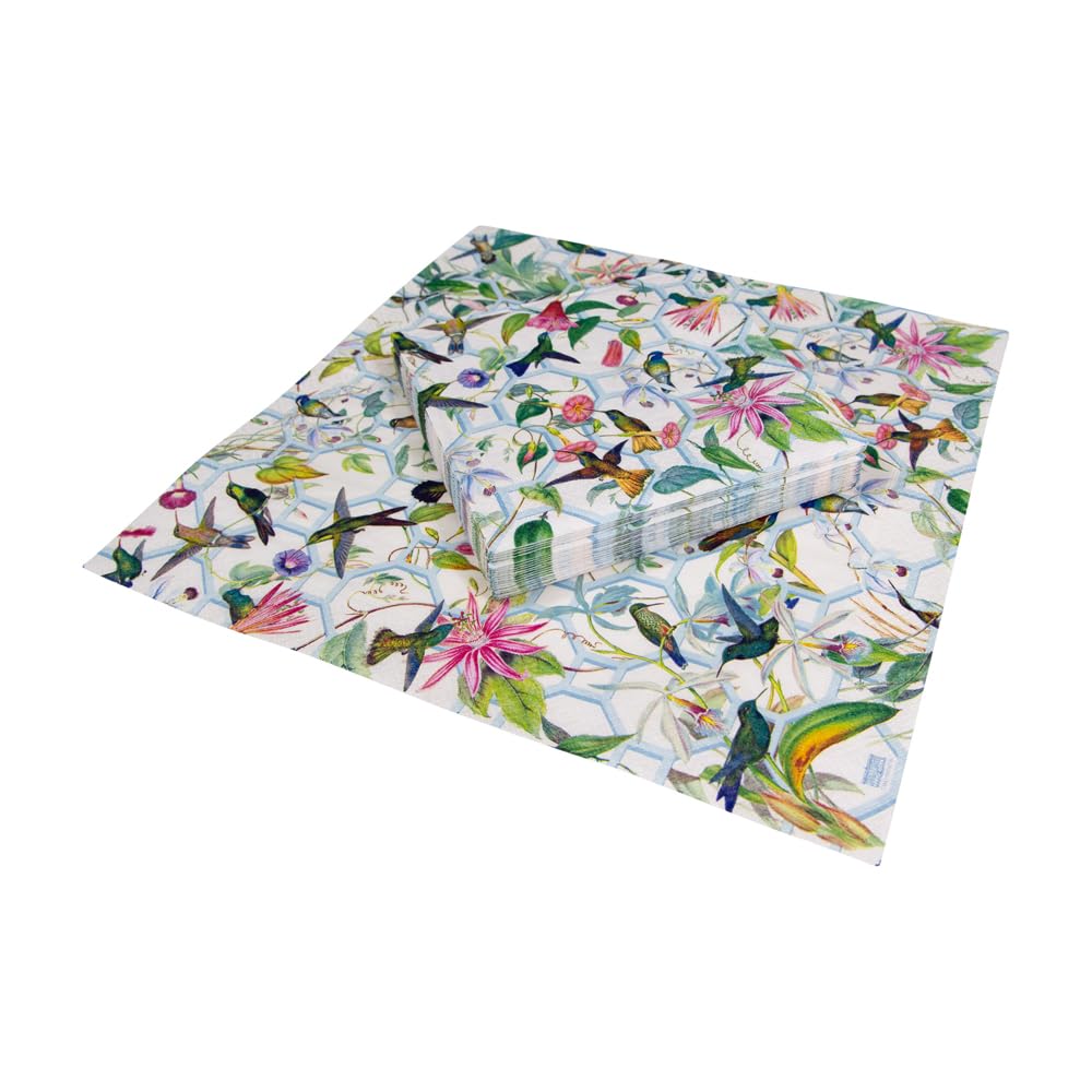 Caspari Hummingbird Trellis Paper Luncheon Napkins - 20 Per Package
