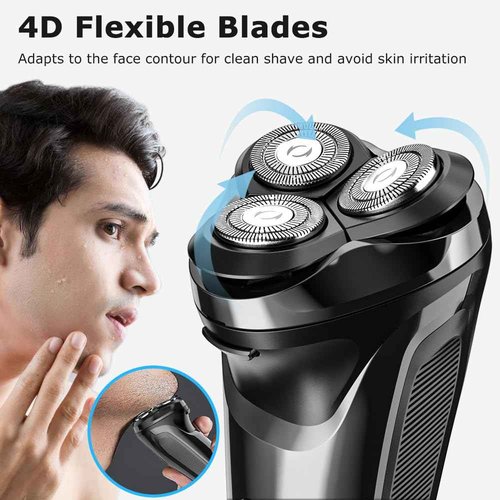 Snapbuy Electric Razor for Men, Snapbuy Electric Razor Pro, USB-C Rechargeable Waterproof Wet Dry Shaver with Pop-up Trimmer, Portable with LCD Display Travel Lock Ideal Gift for Men, Black