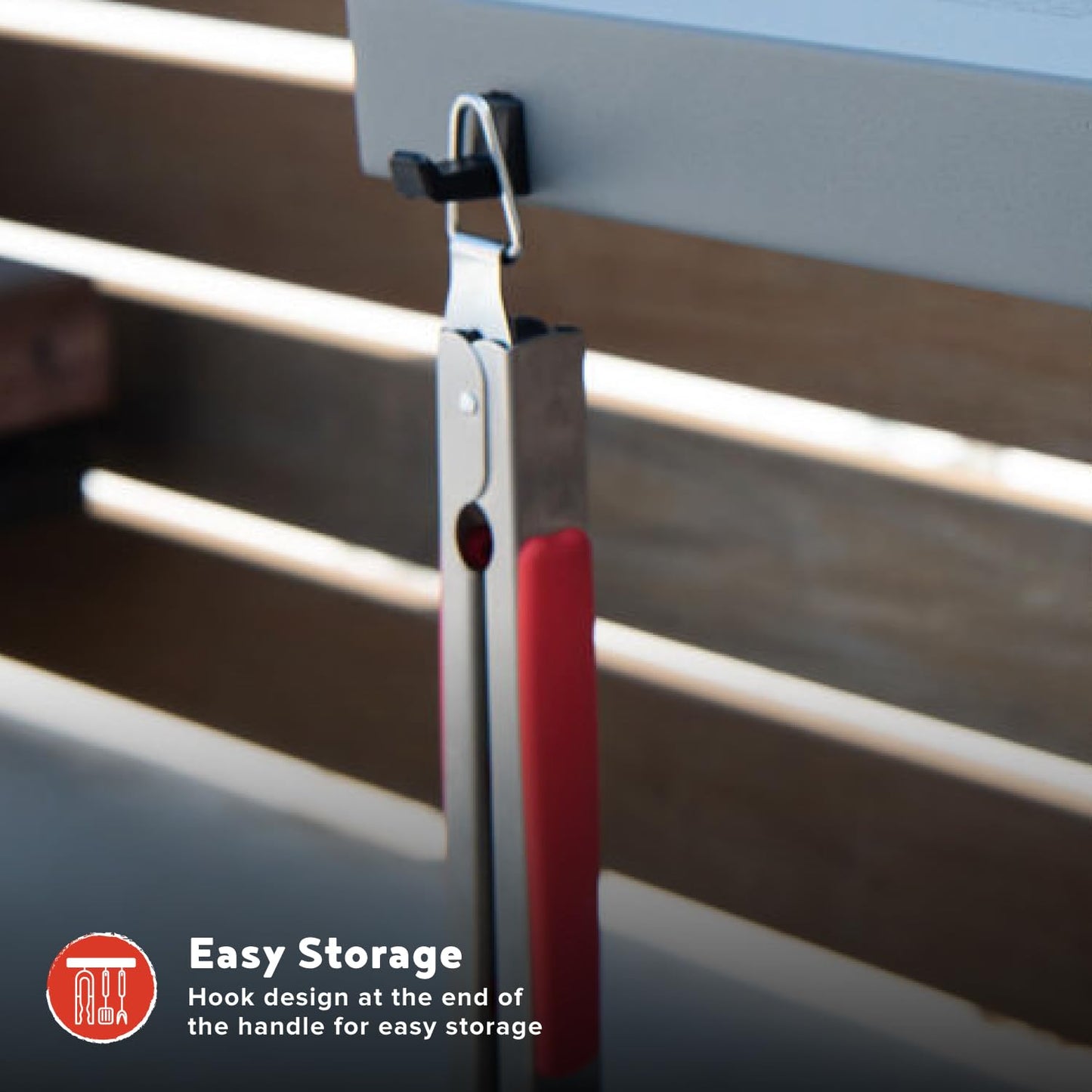 16" Extra-Long Stainless Steel Grill Tongs – Premium Locking BBQ Tongs for Grilling, Cooking, Barbecue, Tailgating – Easy Grip with Hanging Hook, Model 530-0103P