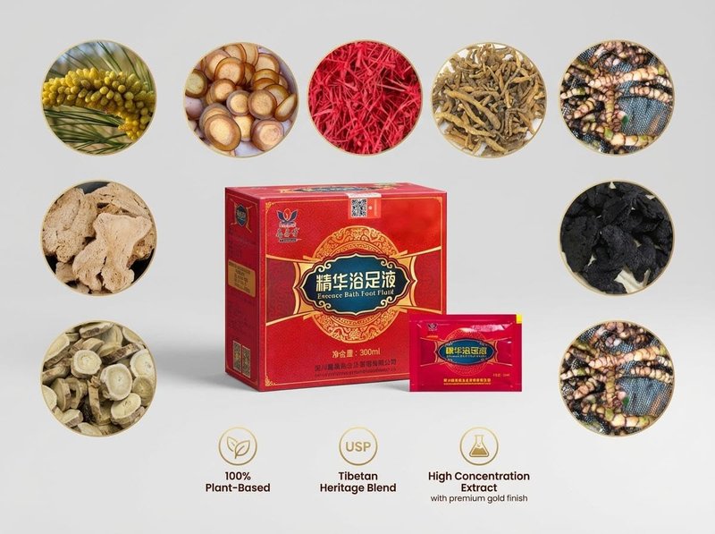 Herbal Foot Soak - Plant-Based Odor Control & Itch Relief | 30 Sachets (300ml) Tibetan Blend for Circulation & Relaxation