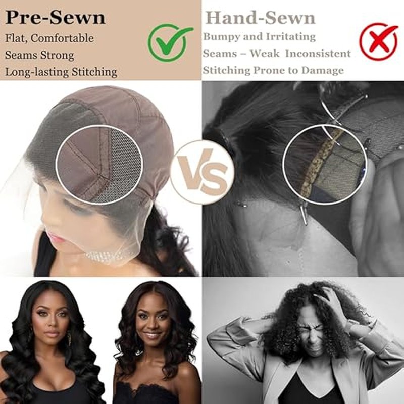 Pre-sewn 13x4 Frontal HD Lace with Elastic Cap ? Body Wave Human Hair Frontal with Baby Hair, Bleach & Dye Friendly, Beginner Friendly 22 Inch 613 Blonde