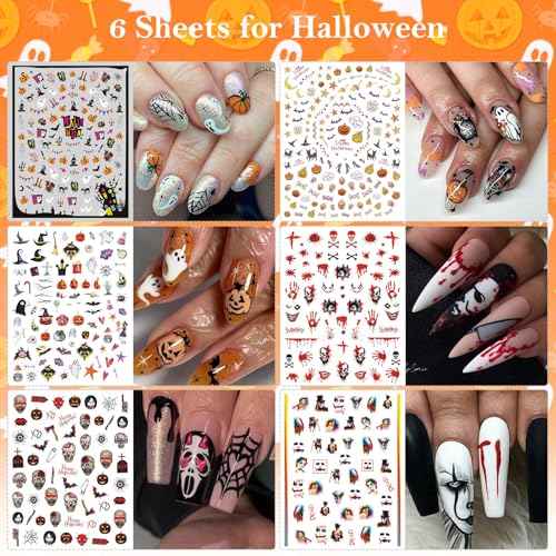 30 Sheets All Holiday Nail Stickers, Thanksgiving Independence Christmas Valentine's HalloweenDay Nail Art Decals Mixed All Season Set, Self-Adhesive Design Year-Round Manicure Decorations Supplies