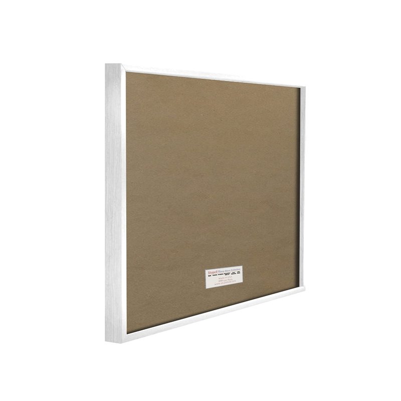 Stupell Industries La Toilette Aqua and Brown Scallop Shell Crest, Design by Bonnie Wrublesky White Framed Wall Art, 11 x 14