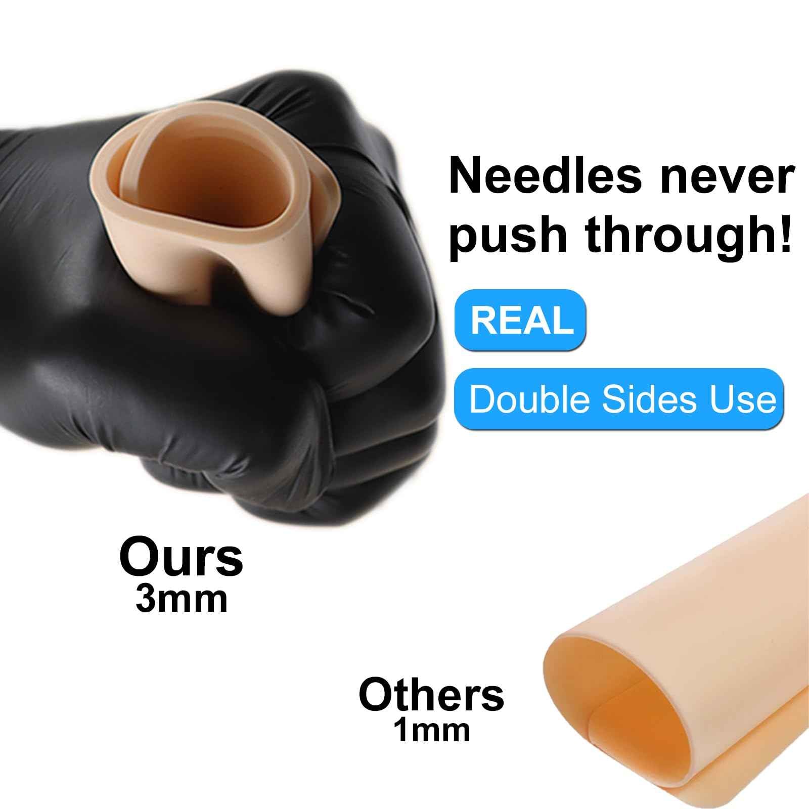 MIUXIA 10pcs 3mm Tattoo Fake Skin 7.4x5.6" 3mm Tattoo Practice Skin Soft Silicone Thick for Beginer and Artists Supplies