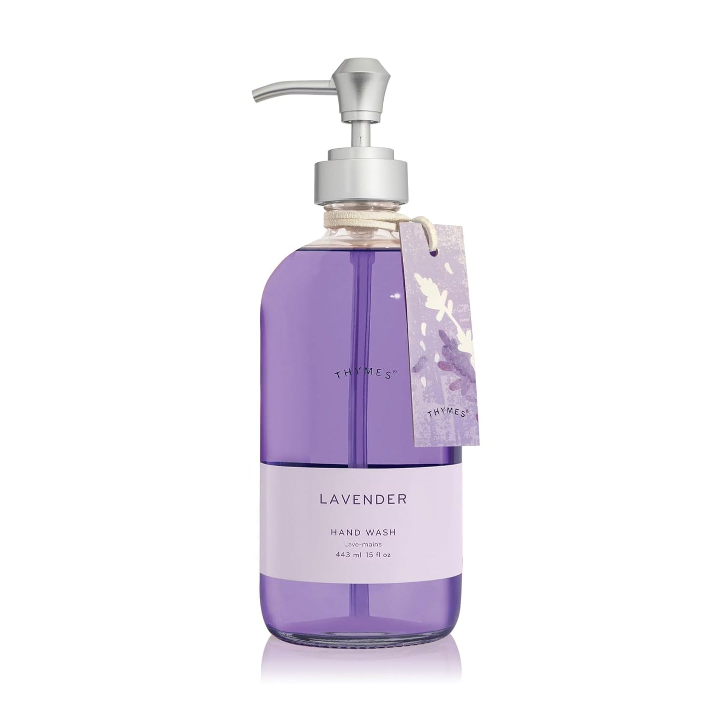 Thymes Lavender Hand Wash - Hydrating Liquid Soap with Calming Scent | 15 Fl Oz