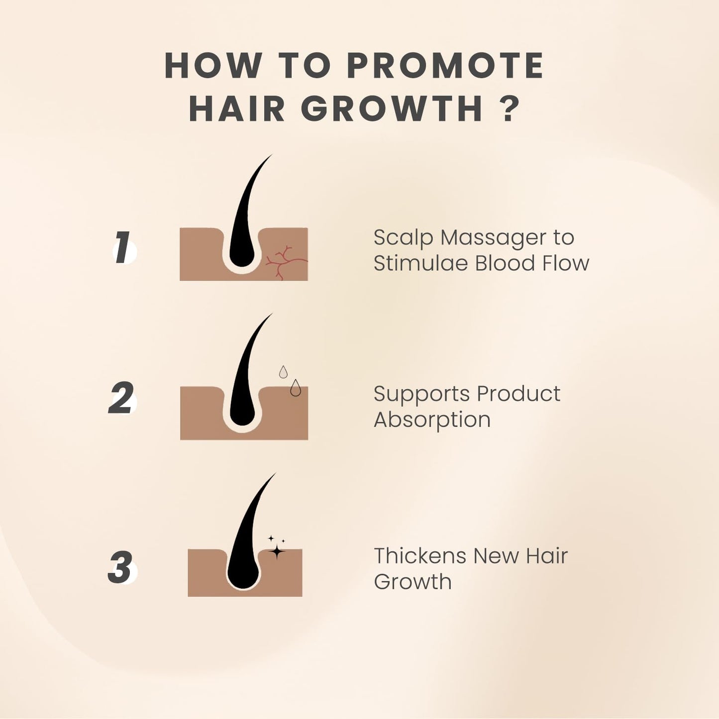 AIMIKE Scalp Massager Shampoo Brush, Soft Silicone Scalp Scrubber, Scalp Brush/Exfoliator for Washing Hair Dandruff, Scalp Massager Hair Growth Stimulator, Wet Dry Scalp Hair Scrubber - Oatmeal
