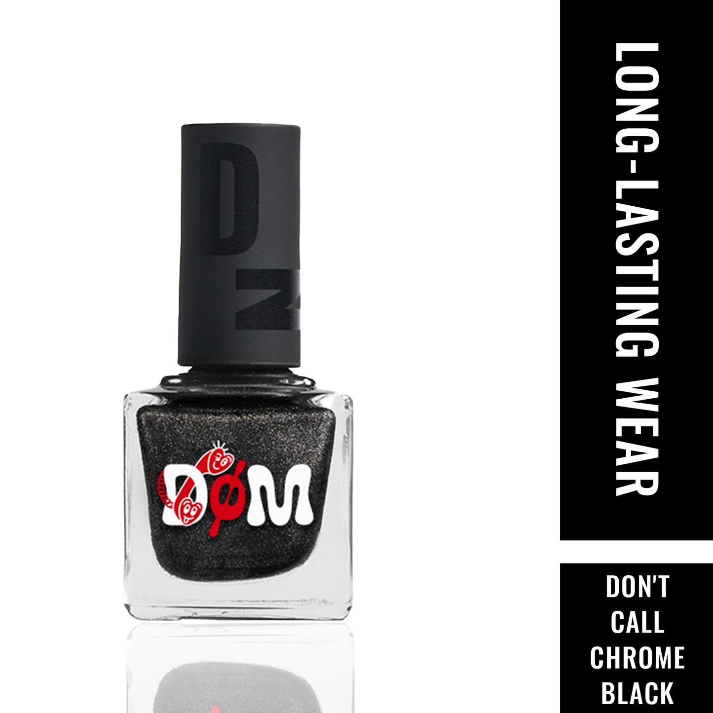 UNDN Vegan Nail Polish - Don't Call - Shimmer Chrome Black Nail Polish for Women and Men - Long Lasting, Durable Finish - Cruelty Free - 0.5 oz