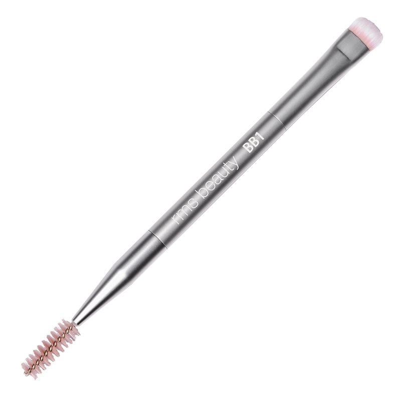 RMS Beauty Back2Brow Brush - Vegan Synthetic Fiber Eyebrow Makeup Brush with Spoolie Cruelty Free Clean Beauty Makeup Tools