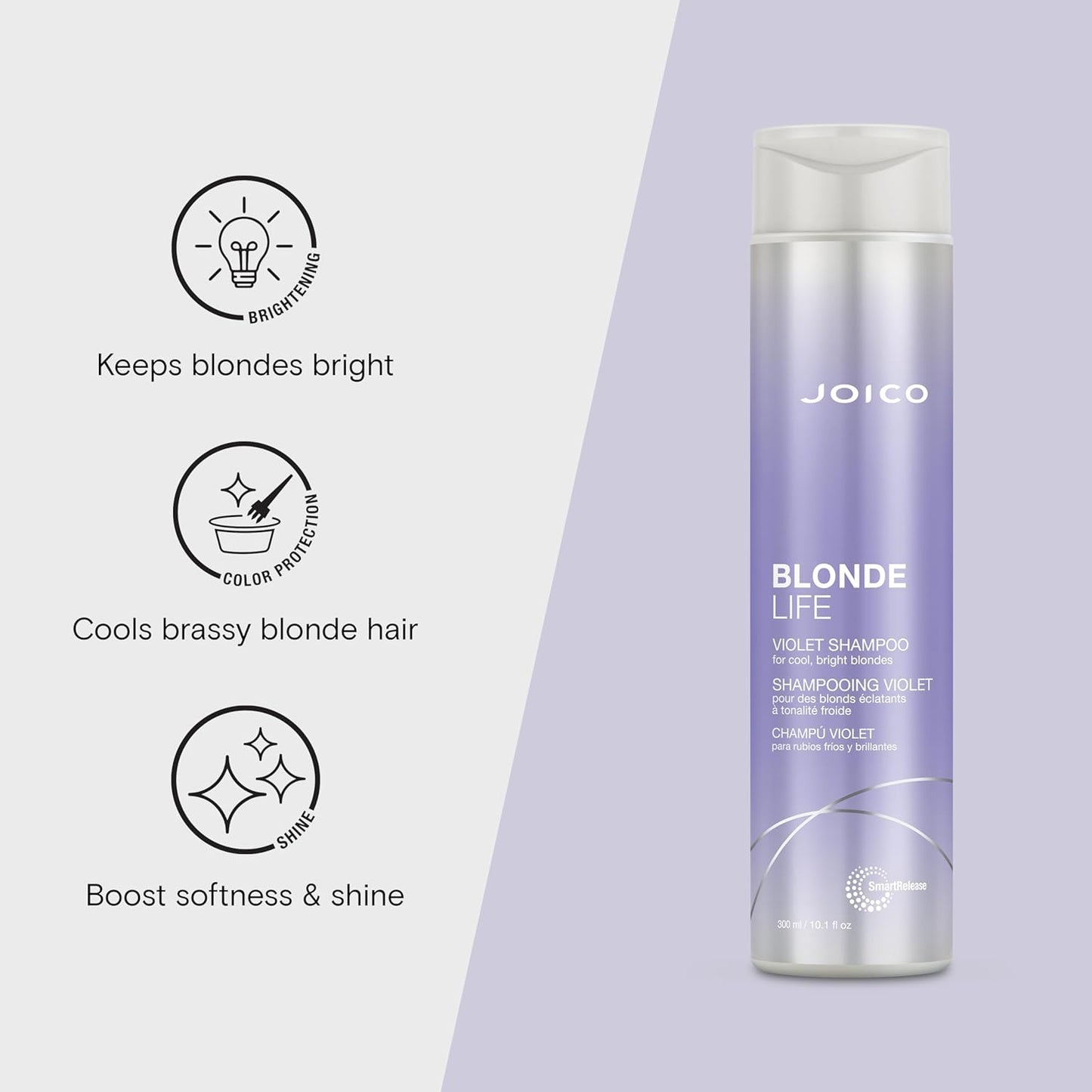 Joico Blonde Life Violet Shampoo - Neutralize Brassy Tones & Boost Shine | Sulfate-Free, Monoi & Tamanu Oil Infused