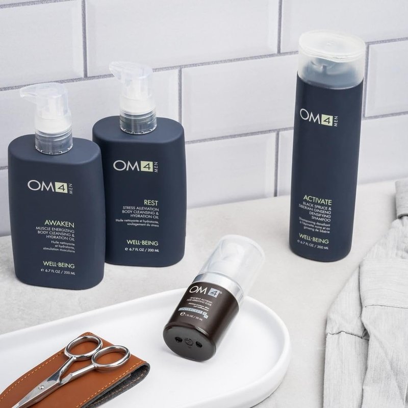 Organic Male OM4 Activate Hair Densifying Shampoo - Black Spruce & Siberian Ginseng, Nourishing Formula for Thicker Hair