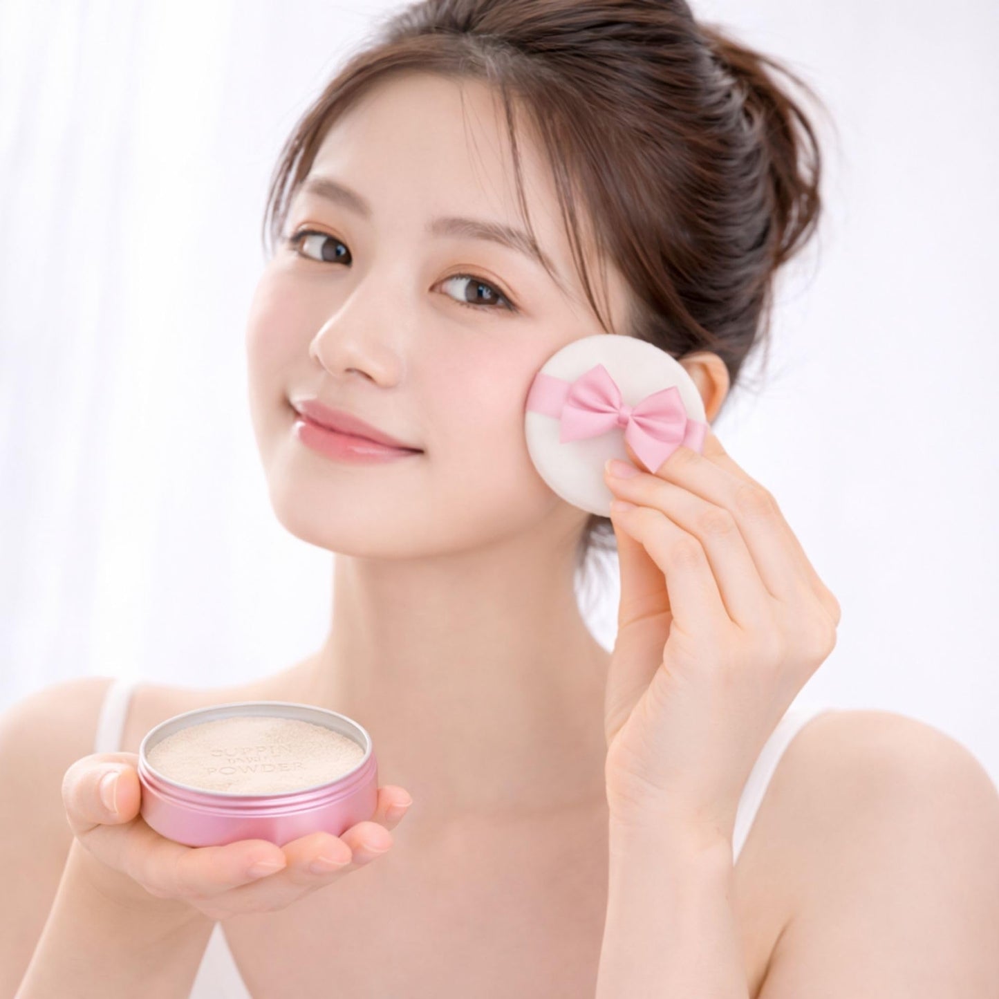 Club Suppin Translucent Setting Powder Foundation, Loose Pressed Powder, Makeup Setting Powder & Finishing Powder for Face with Shea Butter, Amino Acid& Aloe, Overnight Japanese Skincare, PASTEL ROSE