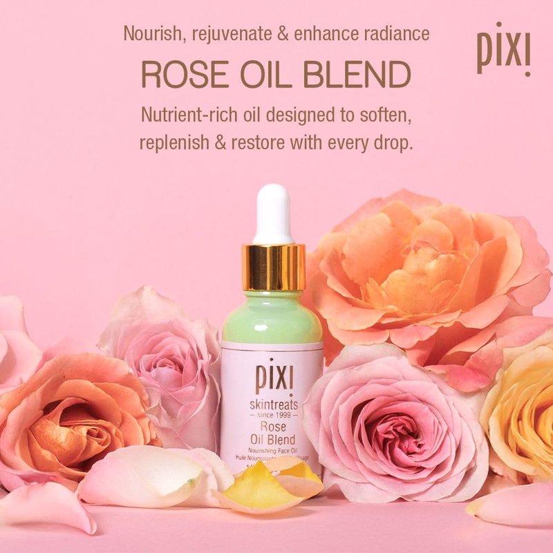 Pixi Beauty Rose Oil Blend | Nourishing Botanical Blend Facial Serum | Youth-Preserving Oil | Rejuvenate Skin Luminosity | 1.01 Fl Oz