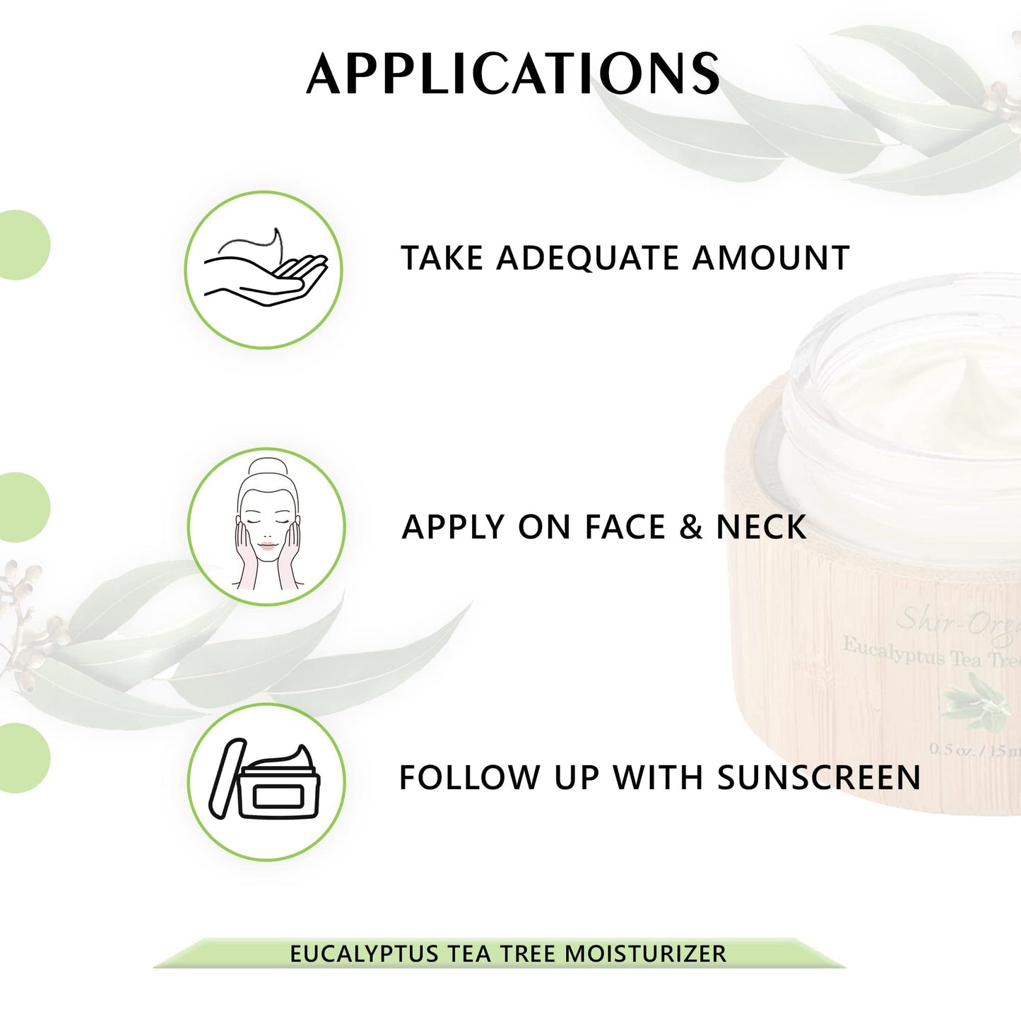 Shira Organic 15ml - Eucalyptus Tea Tree Moisturizer – Hydrating Facial Cream for Normal to Oily Skin, Natural Skin Care with Pure Ingredients, Lightweight Daily Moisturizer for Women