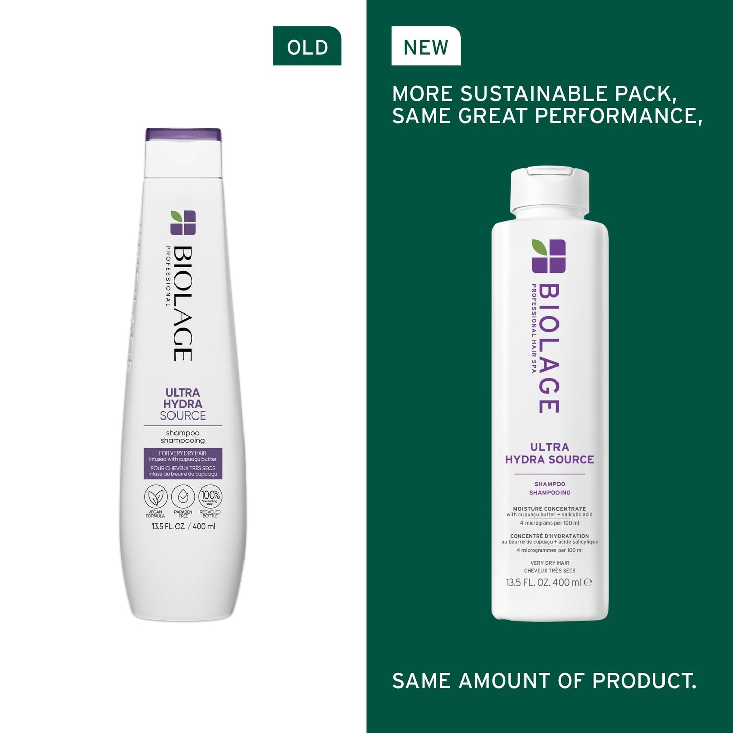 Biolage Ultra Hydra Source Shampoo & Conditioner Set | Anti-Frizz Deep Conditioner Renews Hair's Moisture | For Very Dry Hair | Silicone-Free | Vegan