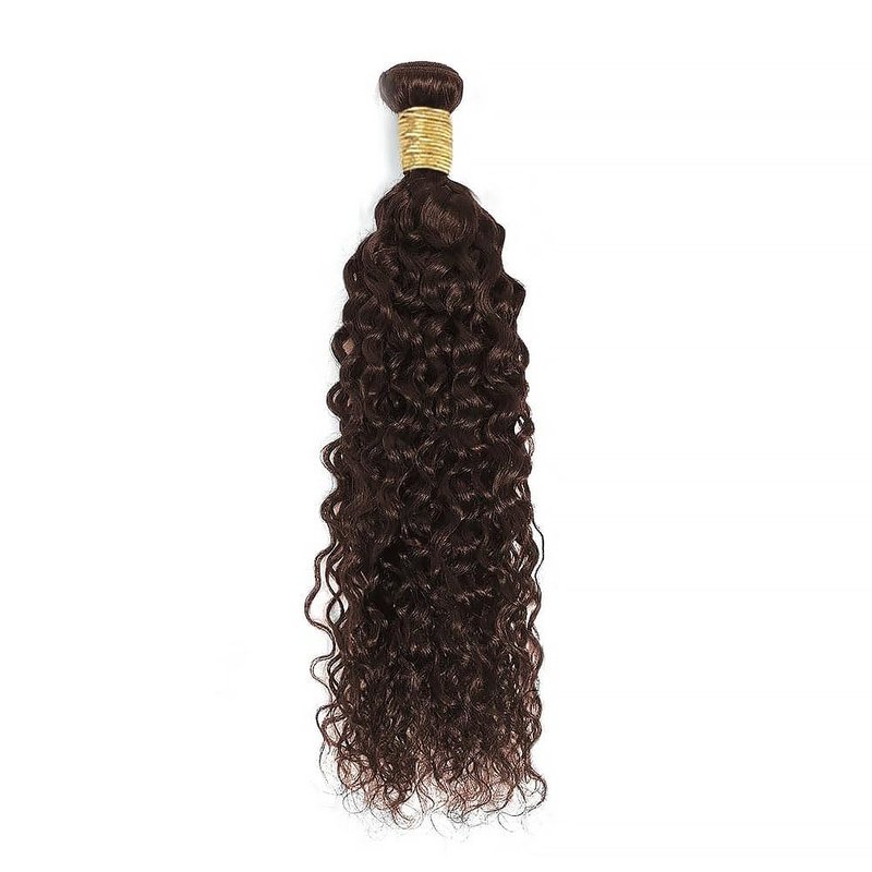 Human Hair Bundles 26 Inch Water Wave Single Bundle #4 Chocolate Brown Human Hair Unprocessed Native Virgin Hair 100g Total 1 Extension Wet and Wavy Human Hair Extensions for Women