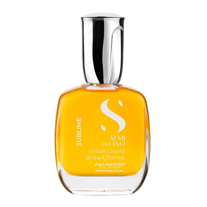 ALFAPARF MILANO Semi di Lino Cristalli Liquidi Hair Oil with Heat Protection - Superior Smoothing and Finishing Hair Serum - Anti Frizz - Brilliant Shine - Vitamin E for Frizzy Hair (1.01 fl oz)