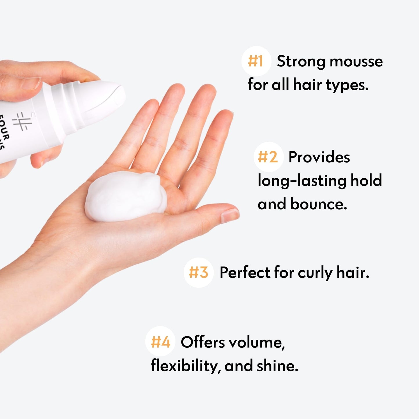 No Nothing Strong Mousse - Fine Hair Volumizing Mousse, Fragrance-Free Mousse for Curly Hair, Styling Foam for Sensitive Scalp, Strong Hold & Lightweight Volume - Hypoallergenic & Alcohol Free, 6.8 oz