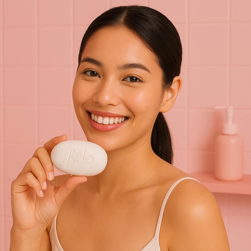 Belo Essentials Moisturizing Body Bar | Gentle Cleansing & Hydrating Skincare - 4 Bars, 135g Each