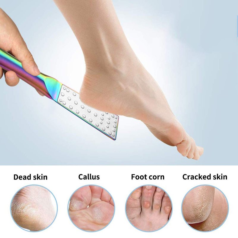 Pedicure Foot File Callus Remover, Double-Sided Scrubs Stainless Steel Foot Rasp Professional Dead Skin Callus Accessories for Wet and Dry Feet