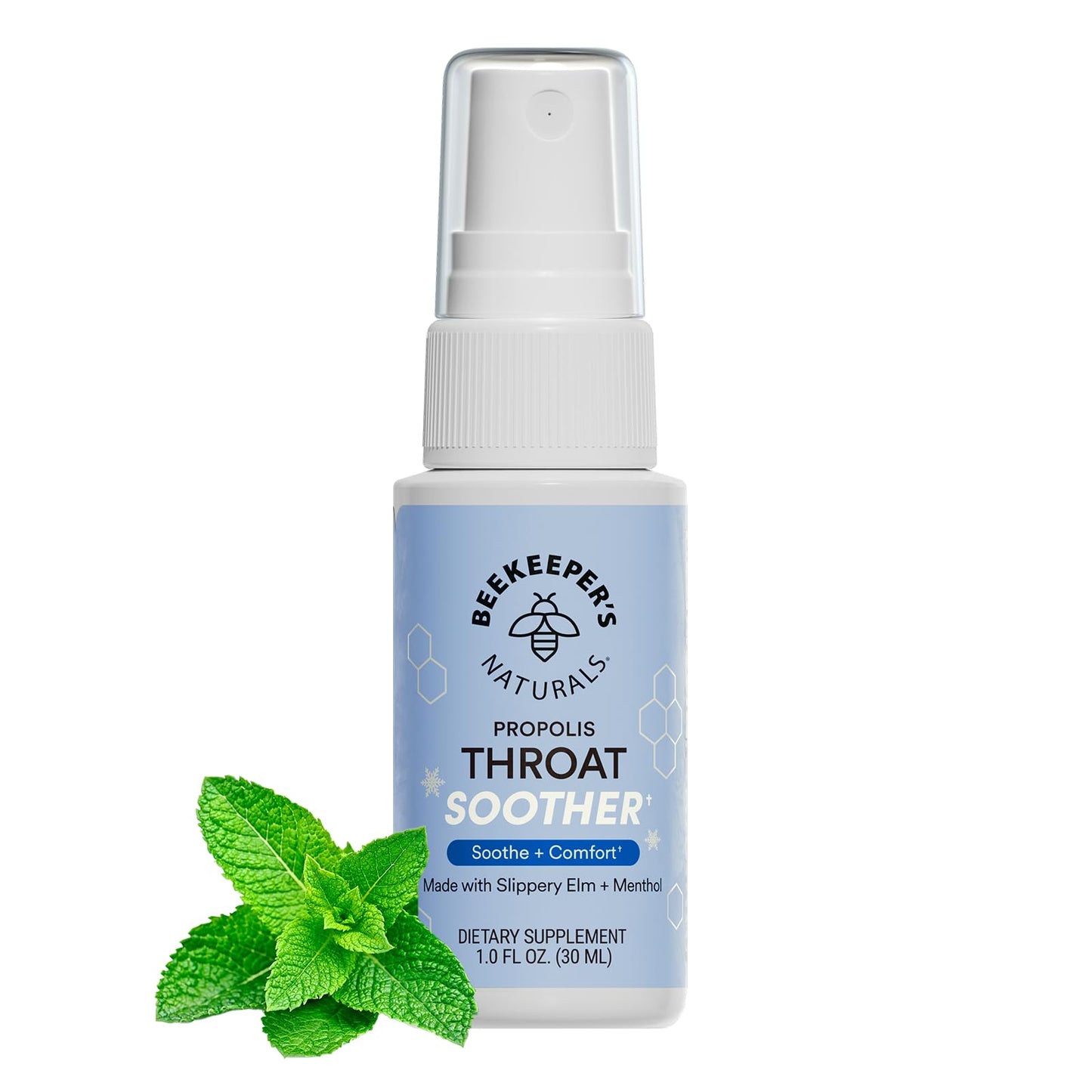 Beekeeper's Naturals Propolis Throat Soother Spray w/ Menthol - Fast Relief