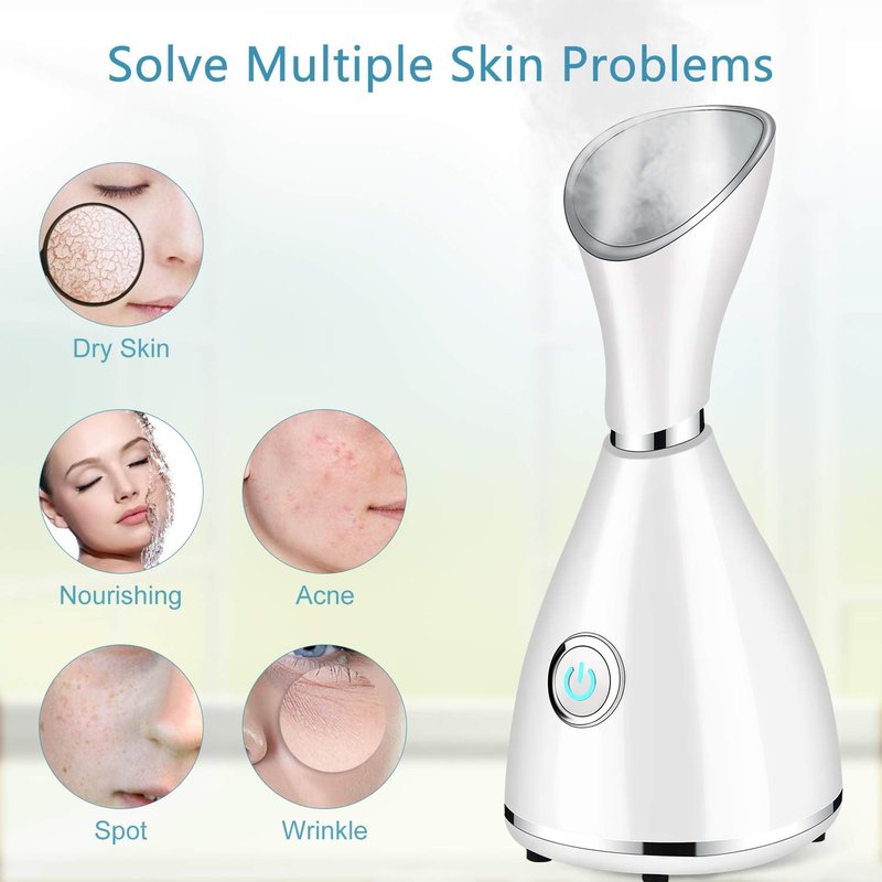 Totexil Facial Steamer for Facial Deep Cleaning, Moisturize, Unclog Pores, Face Spa, Nano Ionic Humidifier, Home Facial Warm Mist Face Steamer with Blackhead Removal Kit, Brush, Hair Band