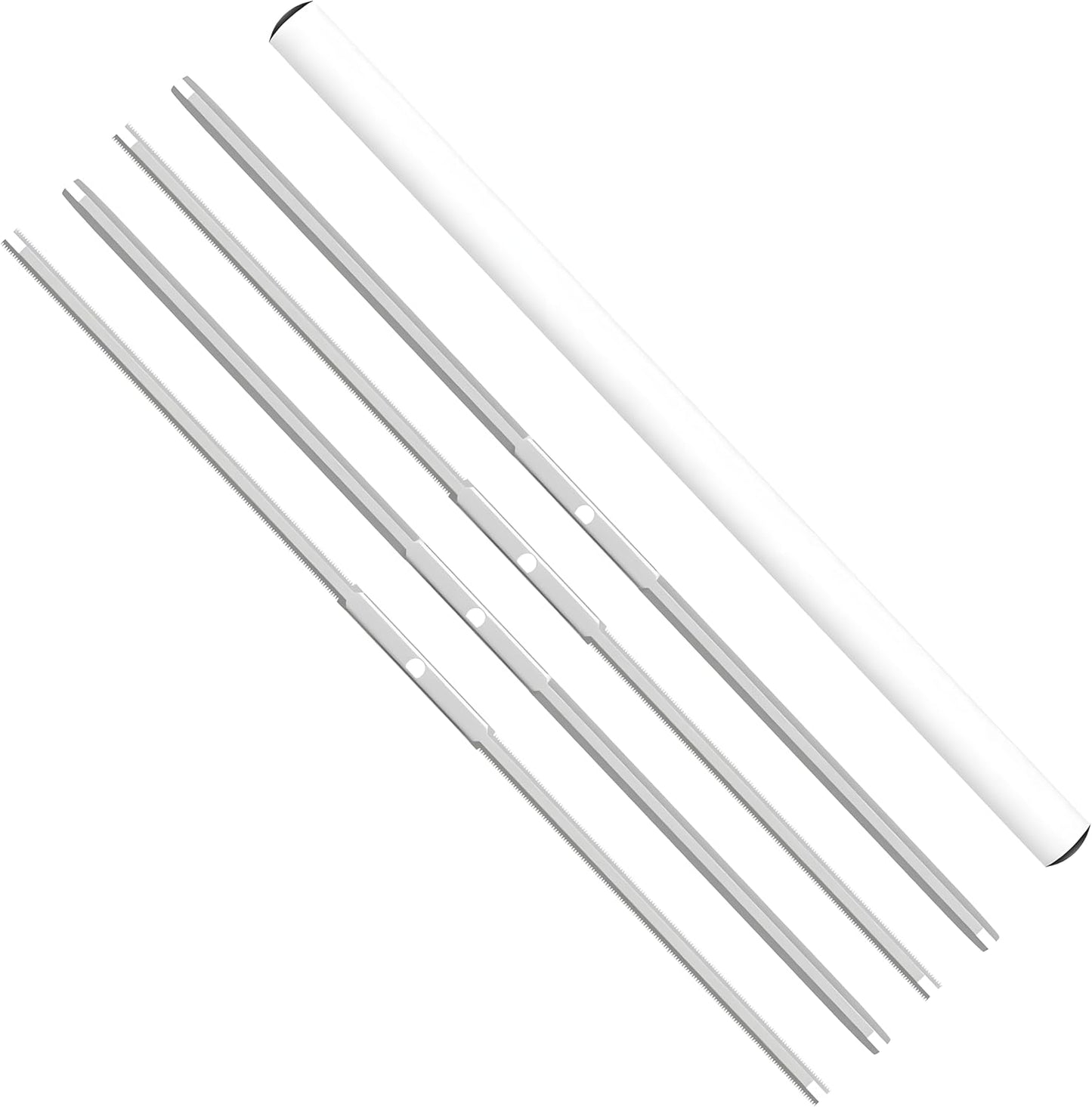 Simple Deluxe 16-Inch Bowl Leaf Trimmer Blades - 4-Pack Stainless Steel Replacement | 2 Serrated & 2 Straight Blades