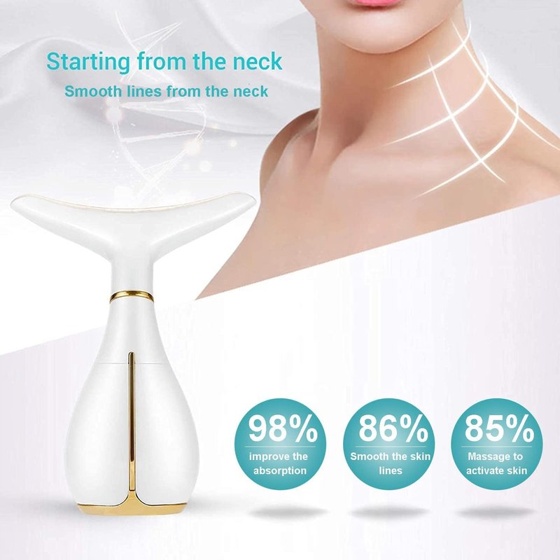 3-in-1 Beauty Massager | Electric Facial Massager with Heat, Vibration & LED for Smoother, Firmer Skin - Face & Neck Use