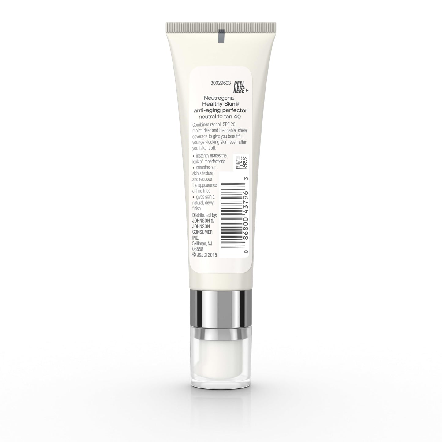 Neutrogena Healthy Skin Anti-Aging Perfector - with Retinol, Tinted Moisturizer with SPF 20 & Sheer Coverage that Smooths Skin Texture & Reduces the Look of Fine Lines, Natural to Tan (40), 1oz (30mL)