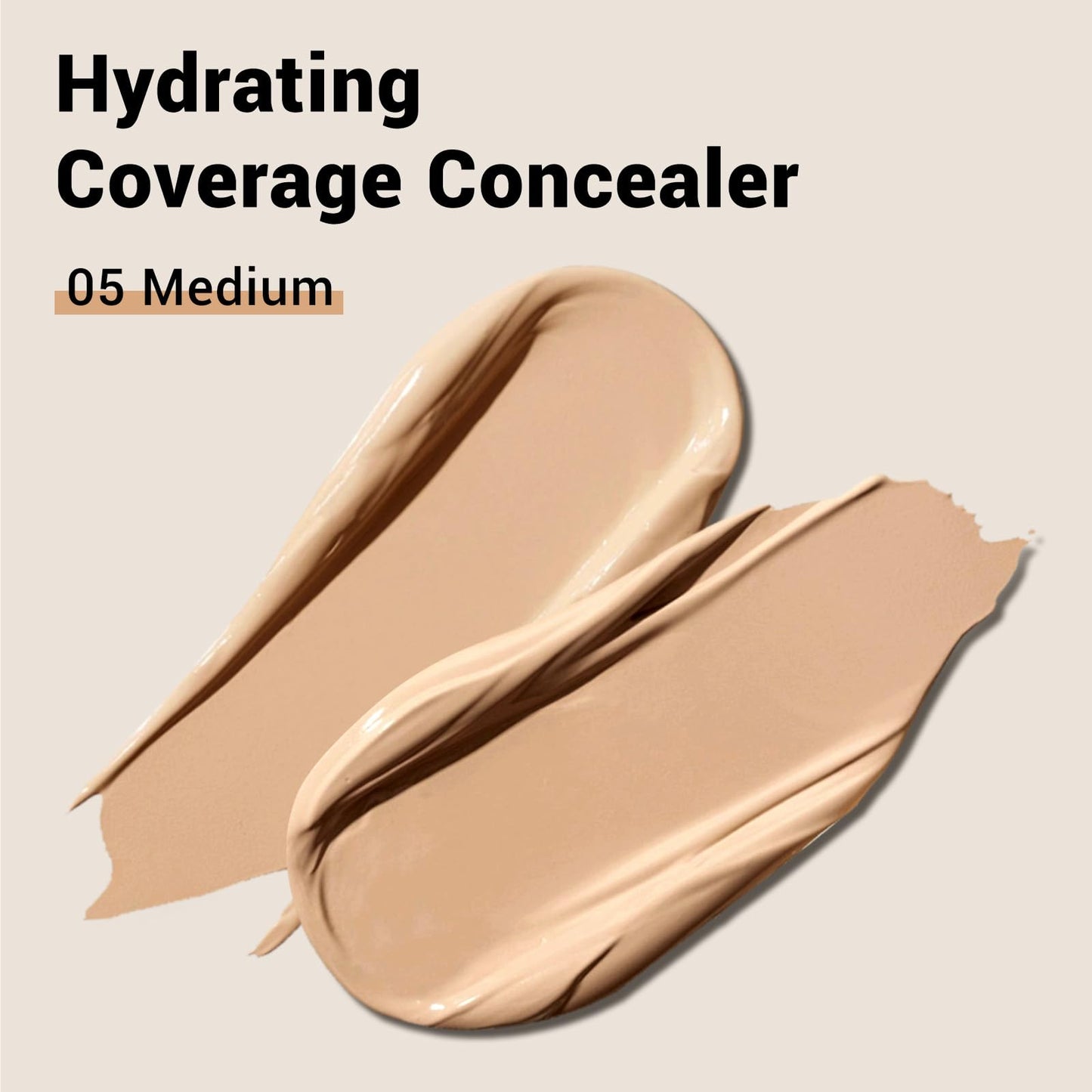 HECI BEAUTY Liquid Concealer Makeup for Blemishes & Dark Circles - Medium to Full Coverage Concealer for Face,05 Medium, 0.22 Fl Oz