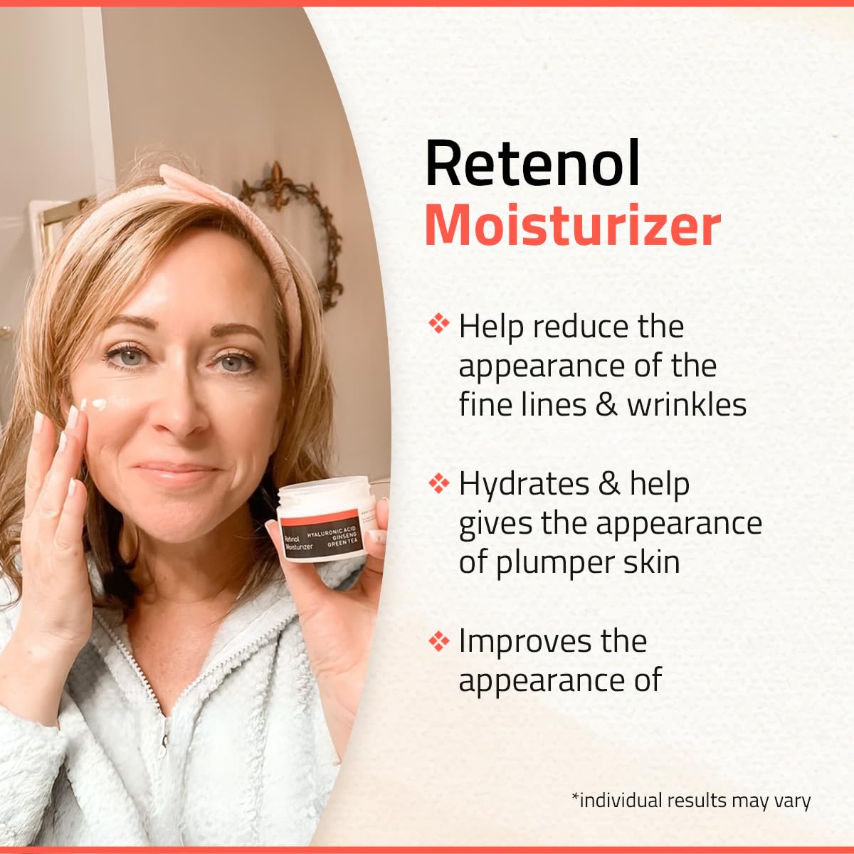 YEOUTH Retinol Cream for Face, Retinol Face Moisturizer for Women and Men with Hyaluronic Acid and Green Tea, Night Moisturizer for a Smoother Appearance 1oz