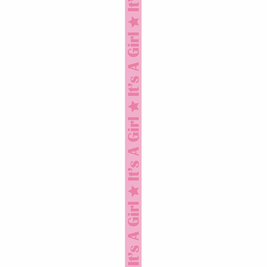 Offray Baby Celebration Craft Ribbon, 3/8-Inch x 12-Feet, Pink