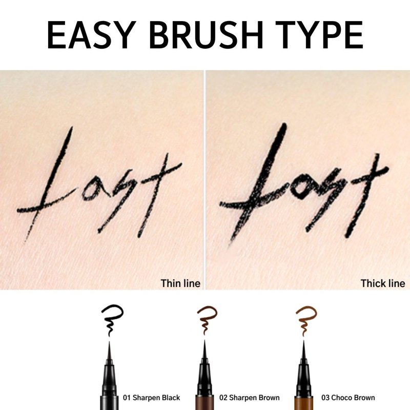 BBIA Last Pen Eyeliner - Waterproof Liquid Pen Eye Liner Long-Lasing Quick Dry Multi-Proof Easy Drawing Ink Tank Type with Precise & Flexible Fine Brush No-Skip Korean Eye Makeup (02 SHARPEN BROWN)