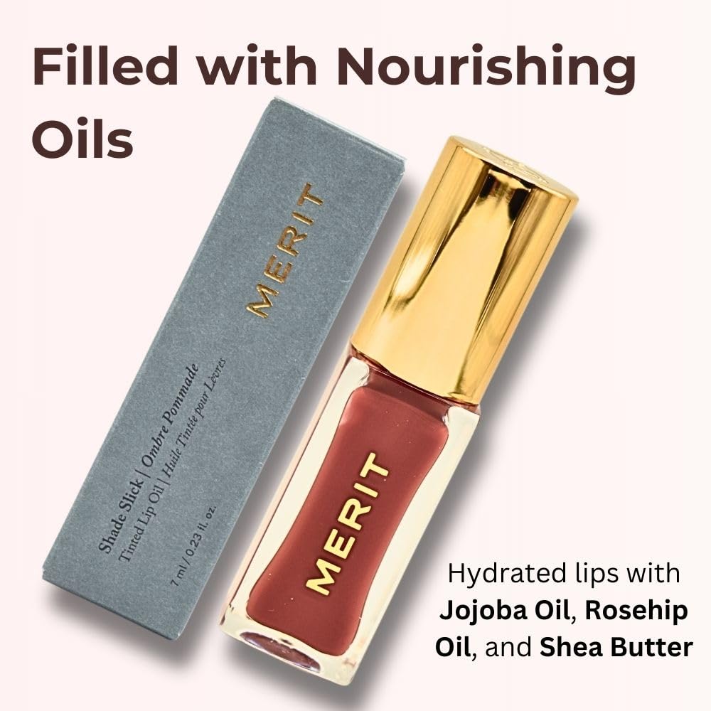 Merit Tinted Lip Oil - Pink Beet Cool Pink Shade | 0.23 oz / 7 ml