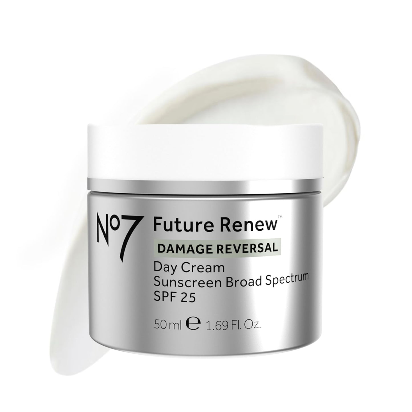 No7 Future Renew Damage Reversal Face Cream with SPF 25 - Anti Aging Face Moisturizer with Skin Firming Benefits - Formulated with Peptide Technology to Protect, Repair & Intensely Hydrate (1.69 Oz)