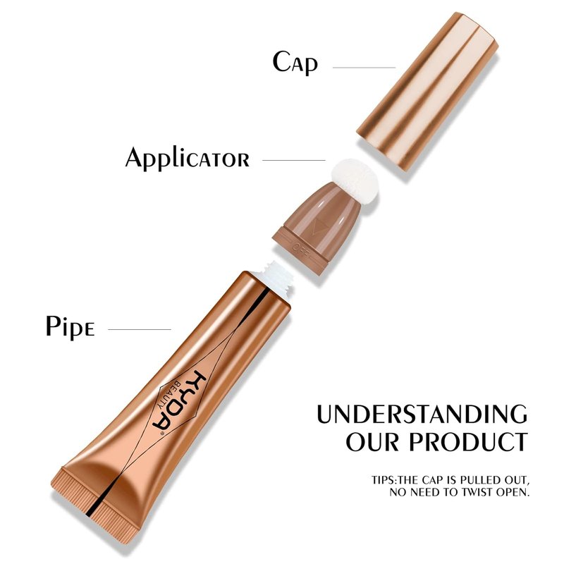 Blush Beauty Wand - Shimmer Face Blush with Cushion Applicator | Natural Pearl Finish, Silky Smooth Creamy Formula, Lightweight Blendable Stick - Mauve